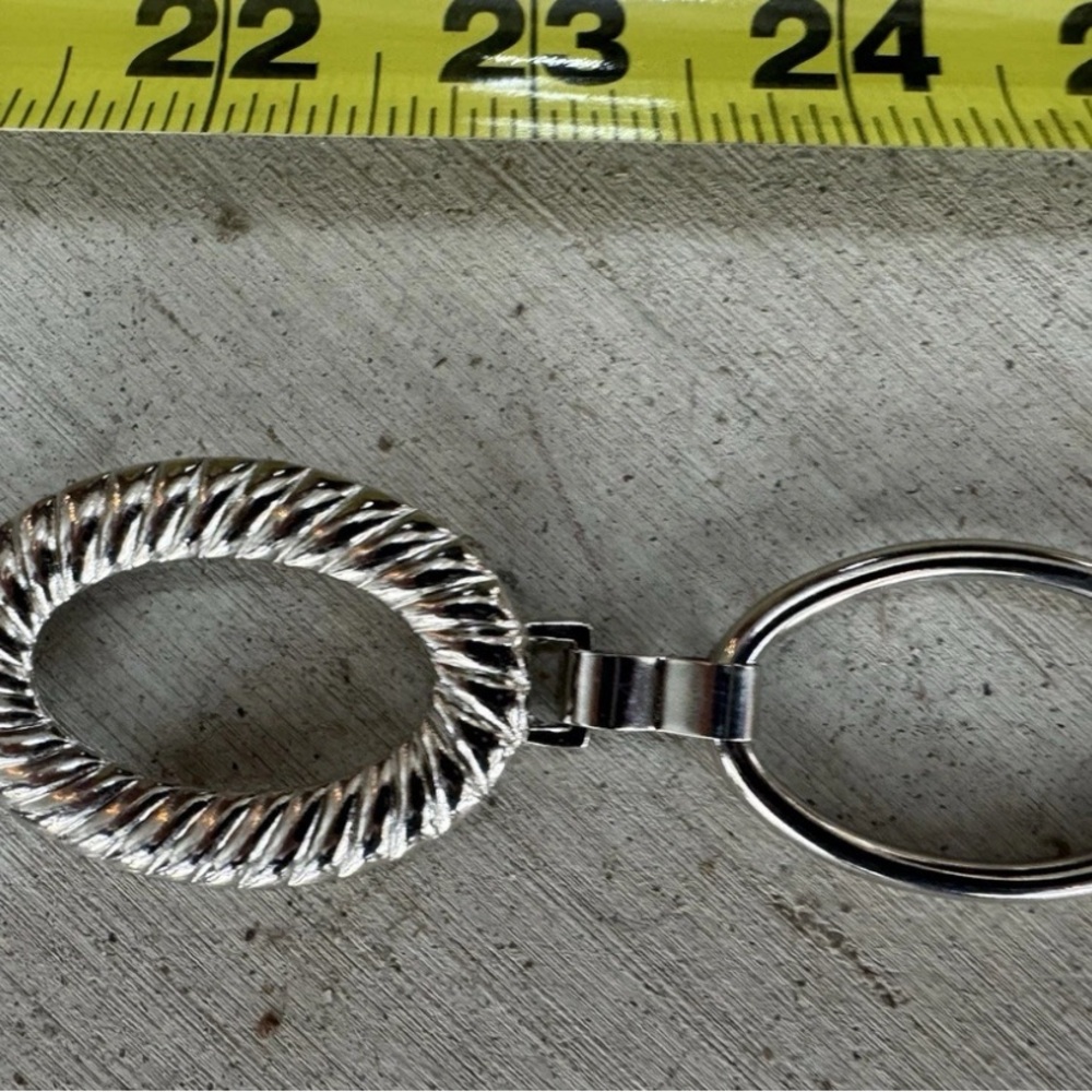Twisted Metallic Silver Rope Belt with Ring Detail